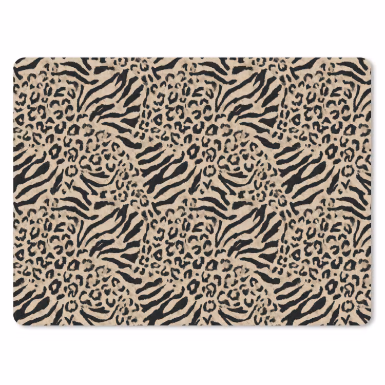 Giraf - Zebra - Motief - Bruin muismat rubber klein 262 -3d