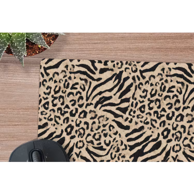 Giraf - Zebra - Motief - Bruin muismat rubber klein 262 -closeup