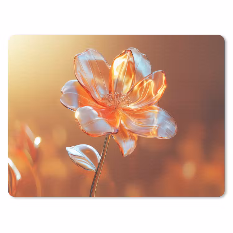 Glazen - Bloem - Zonlicht muismat rubber klein -3d