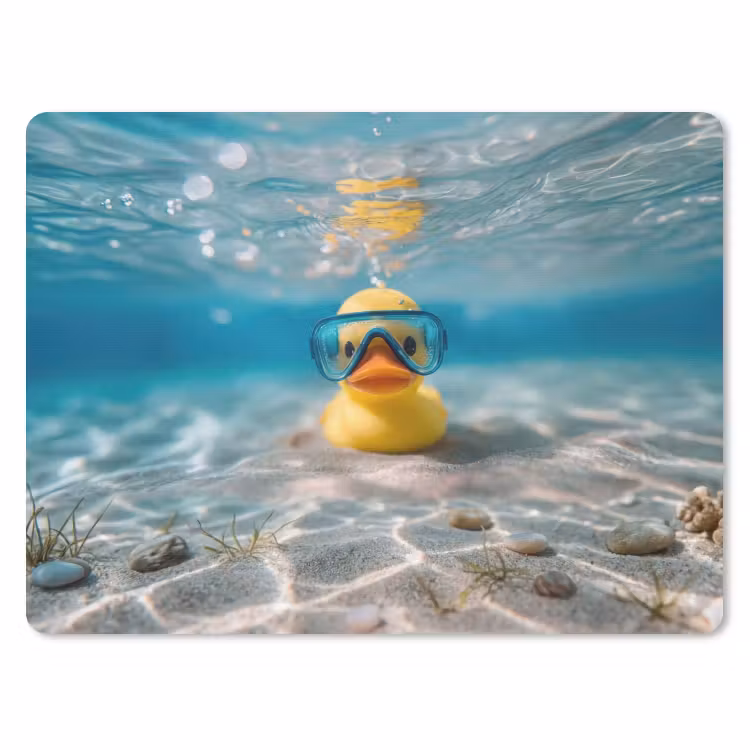 Duikbril - Eend - Water muismat rubber klein -3d