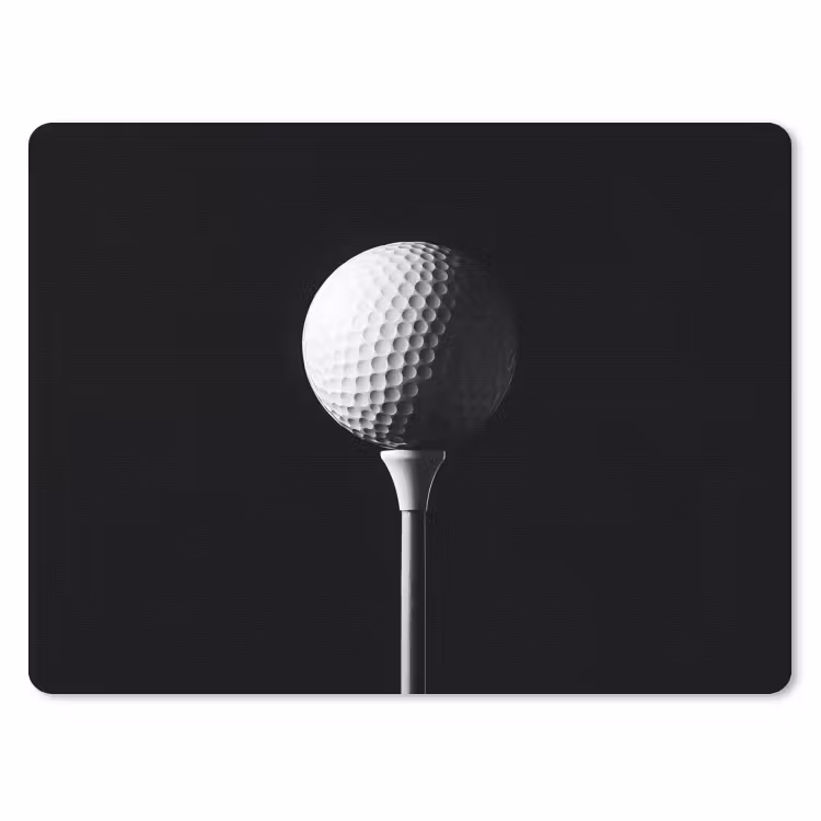 Golfbal - Minimalistisch - Wit muismat rubber klein -3d