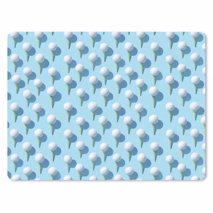 Golf - Ballen - Blauw muismat rubber klein 262 -3d