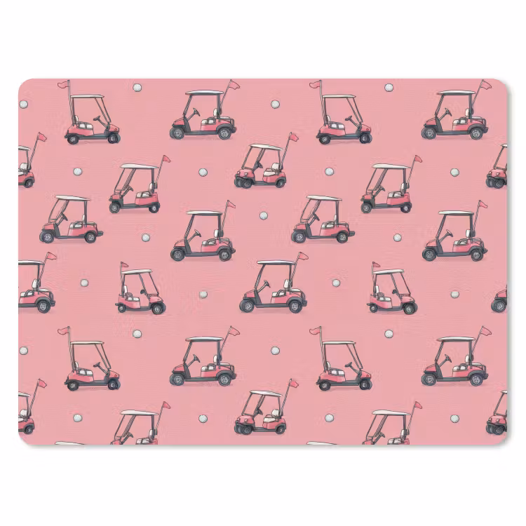 Golfkar - Retro - Roze muismat rubber klein 262 -3d