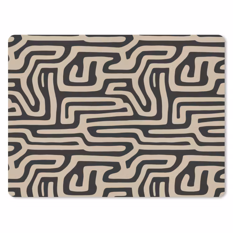 Grafisch - Lijnen - Zwart muismat rubber klein 262 -3d
