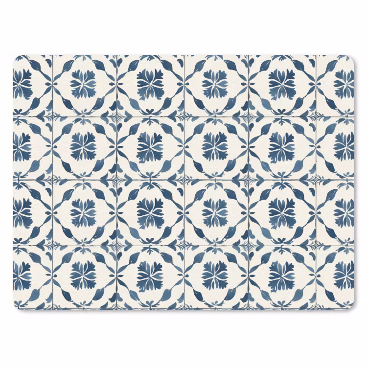 Grafisch - Tegel - Blauw muismat rubber klein 262 -3d