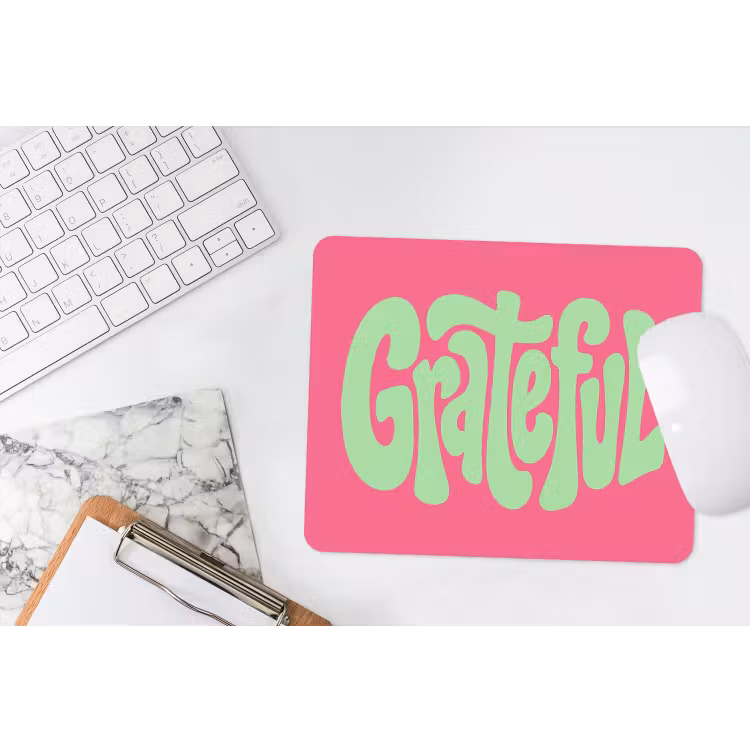 Grateful - Groen - Grafisch - Vloeiend muismat rubber klein -witbureau