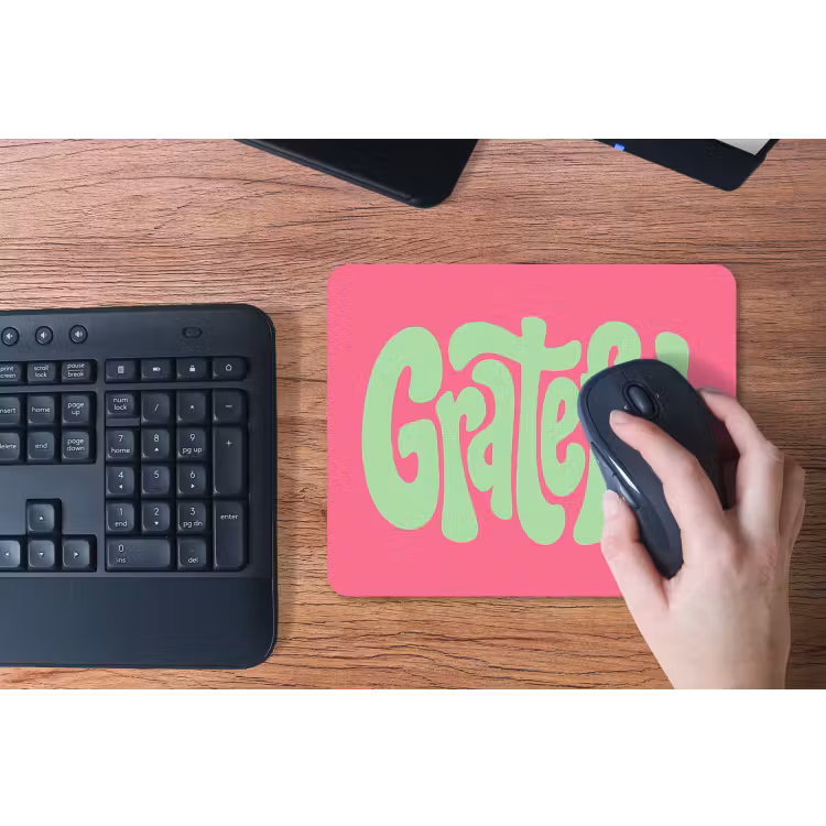 Grateful - Groen - Grafisch - Vloeiend muismat rubber klein -toetsenbord