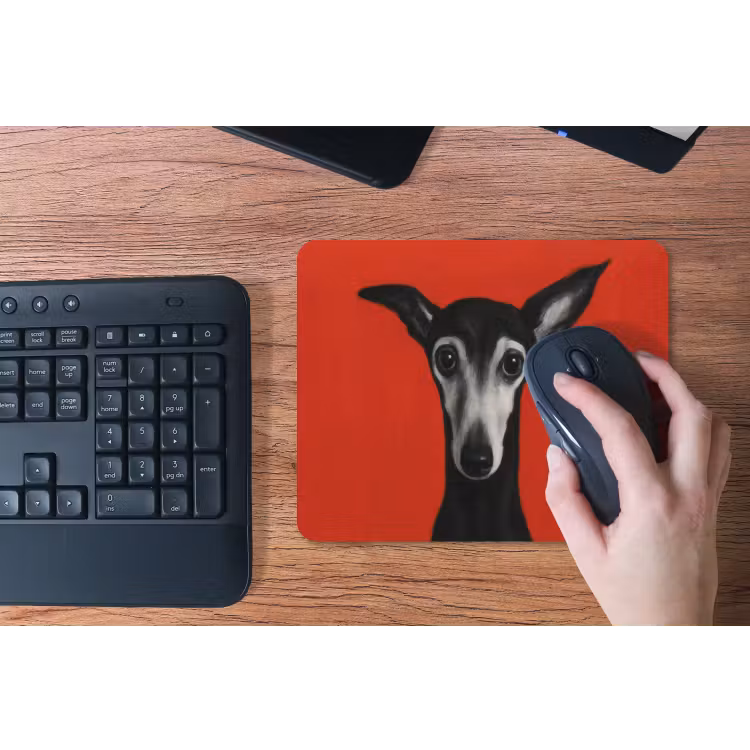 Windhond - Minimalistisch - Rood muismat rubber klein -toetsenbord