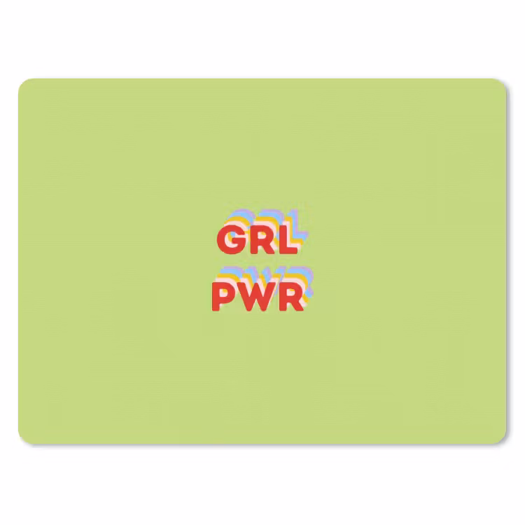 Grl pwr - Groen - Rood - 3D muismat rubber klein -3d