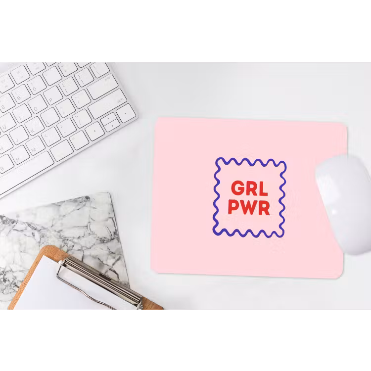 Grl pwr - Roze - Kader muismat rubber klein -witbureau