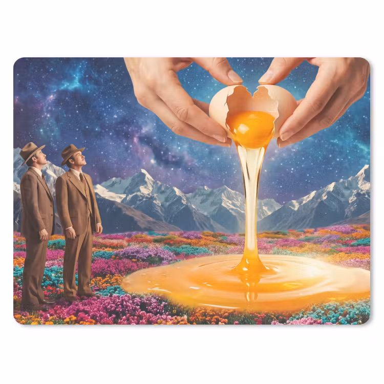 Mouse Pad - Hands - Egg - Surrealism - Handen - Ei - Surrealisme muismat rubber klein
