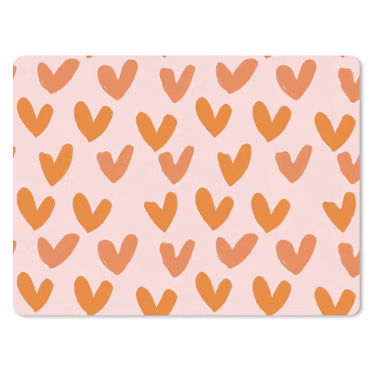 Hartjes - Getekend - Oranje muismat rubber klein 262 -3d