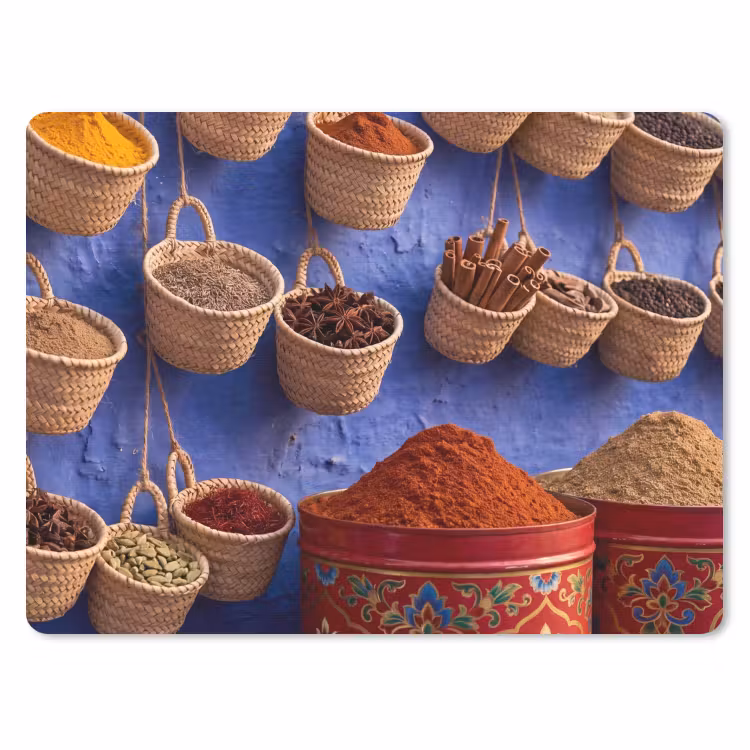 Mouse Pad - Herbs - Baskets - Market - Kruiden - Manden - Markt muismat rubber klein