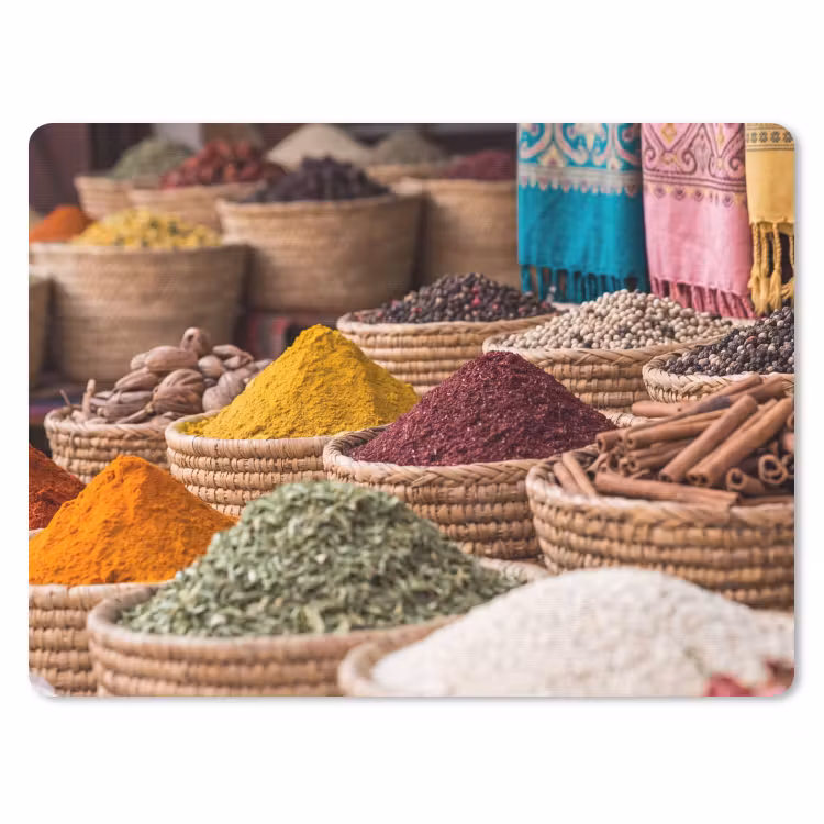 Mouse Pad - Herbs - Baskets - Oriental - Kruiden - Manden - Oosters muismat rubber klein