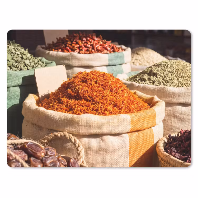 Mouse Pad - Herbs - Market - Colorful - Kruiden - Markt - Kleurrijk muismat rubber klein