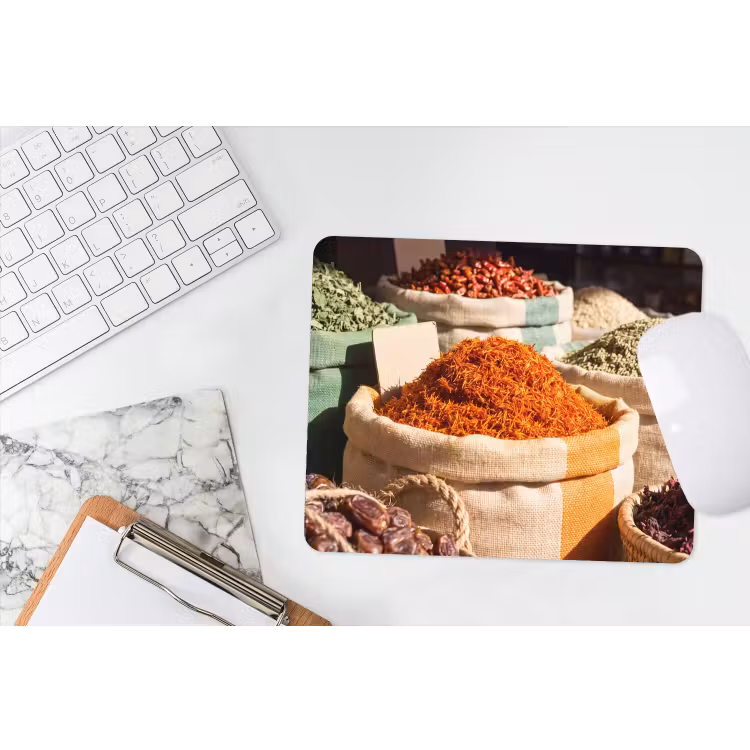 Mouse Pad - Herbs - Market - Colorful - Kruiden - Markt - Kleurrijk muismat rubber klein