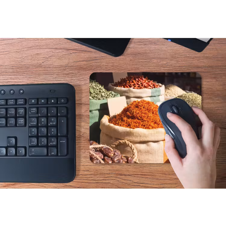 Mouse Pad - Herbs - Market - Colorful - Kruiden - Markt - Kleurrijk muismat rubber klein