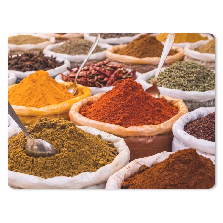 Mouse Pad - Herbs - Market - Food - Kruiden - Markt - Eten muismat rubber klein