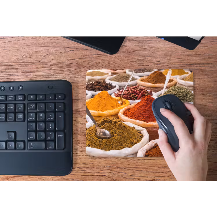 Mouse Pad - Herbs - Market - Food - Kruiden - Markt - Eten muismat rubber klein