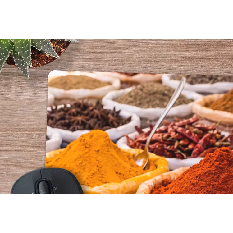 Mouse Pad - Herbs - Market - Food - Kruiden - Markt - Eten muismat rubber klein