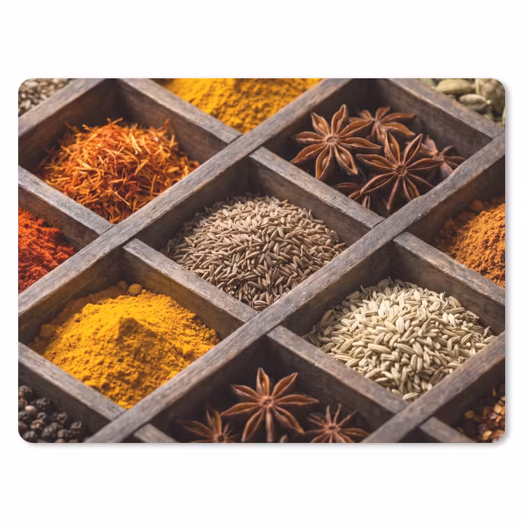 Mouse Pad - Herbs - Wood - Food - Kruiden - Houten - Eten muismat rubber klein