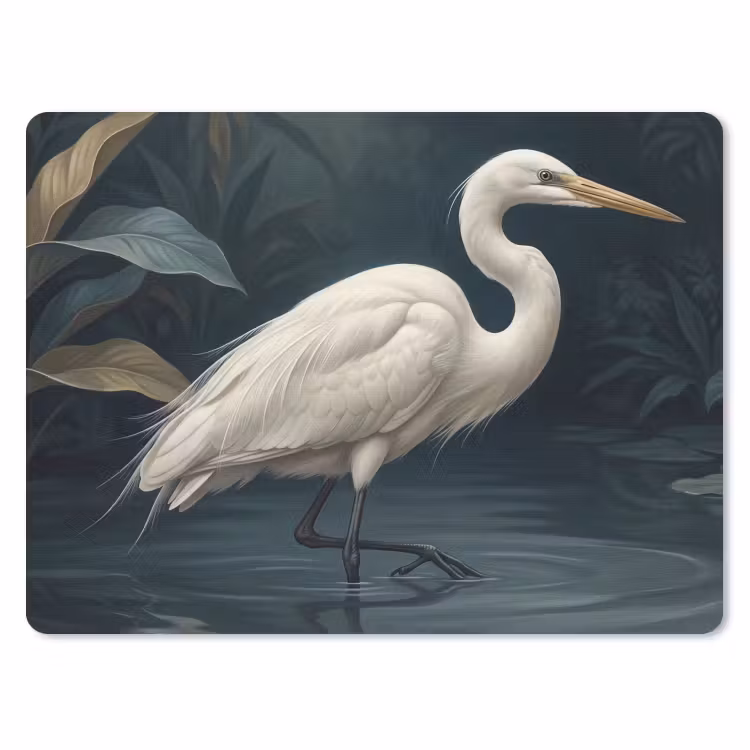 Reiger - Water - Natuur - Modern - Wit muismat rubber klein -3d