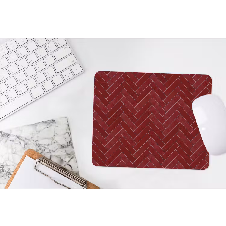 Visgraat - Wandtegel - Bordeaux - Rood muismat rubber klein 262 -witbureau