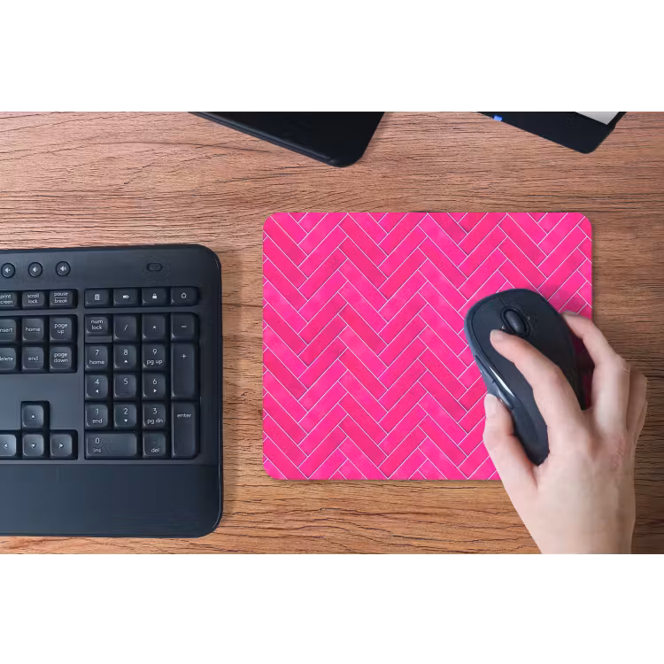 Visgraat - Wandtegel - Fuchsia - Roze muismat rubber klein 262 -toetsenbord