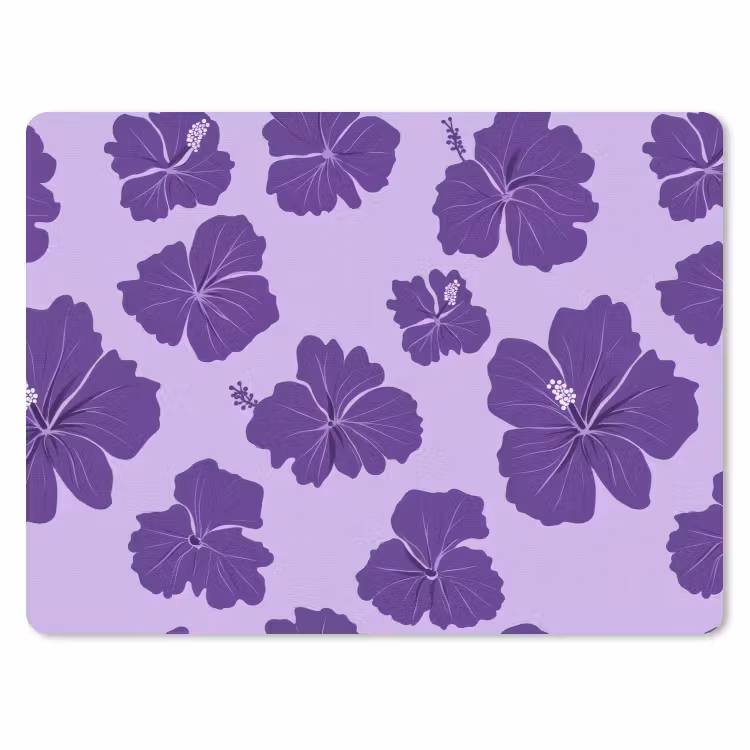Hibiscus - Bloemen - Paars muismat rubber klein 262 -3d