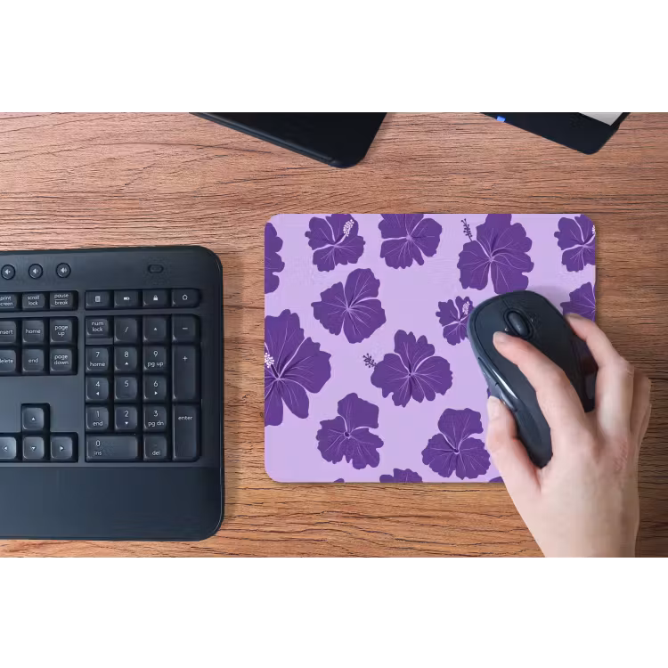 Hibiscus - Bloemen - Paars muismat rubber klein 262 -toetsenbord