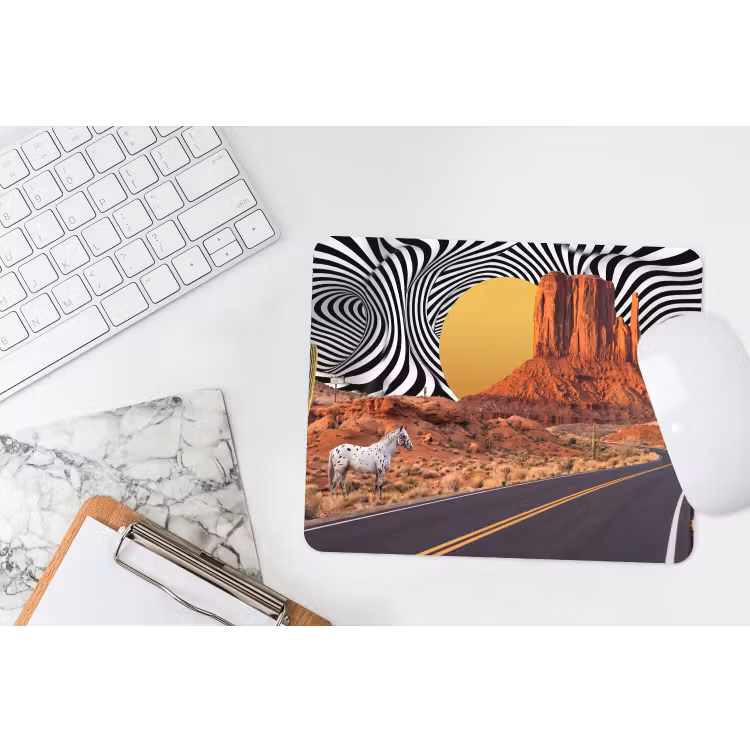 Mouse Pad - Horse - Desert - Nature - Paard - Woestijn - Natuur muismat rubber klein