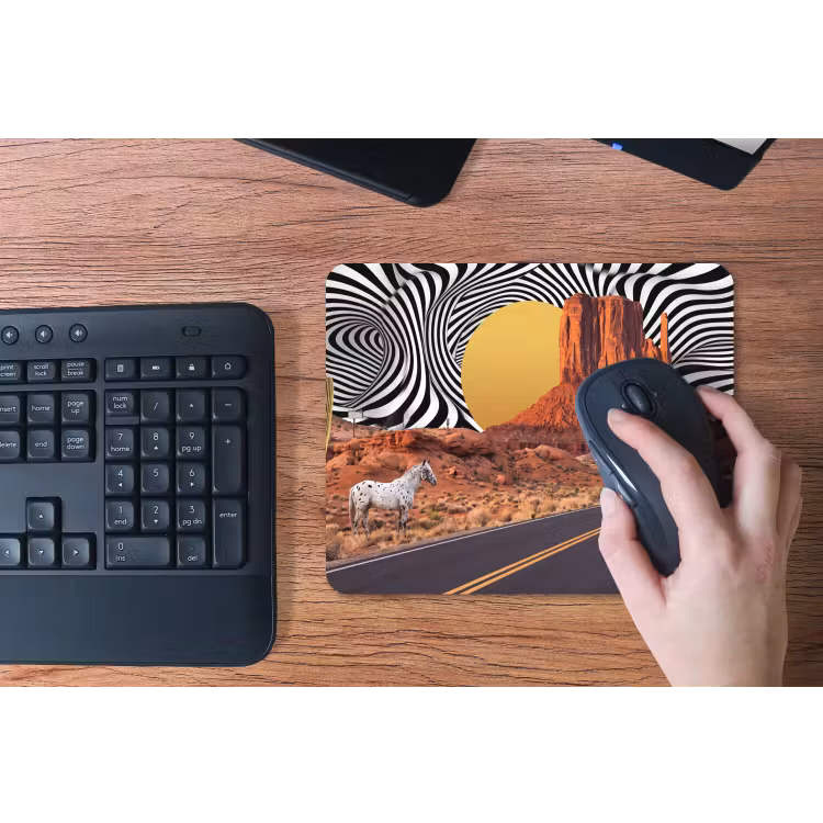 Mouse Pad - Horse - Desert - Nature - Paard - Woestijn - Natuur muismat rubber klein