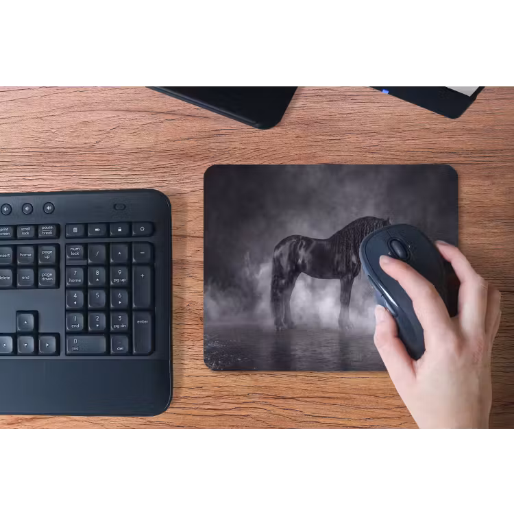 Paard - Magisch - Zwart muismat rubber klein -toetsenbord