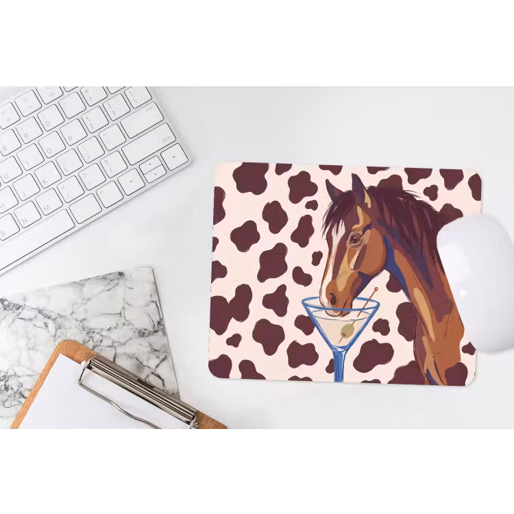 Paard - Martini - Dieren - Abstract - Bruin muismat rubber klein -witbureau