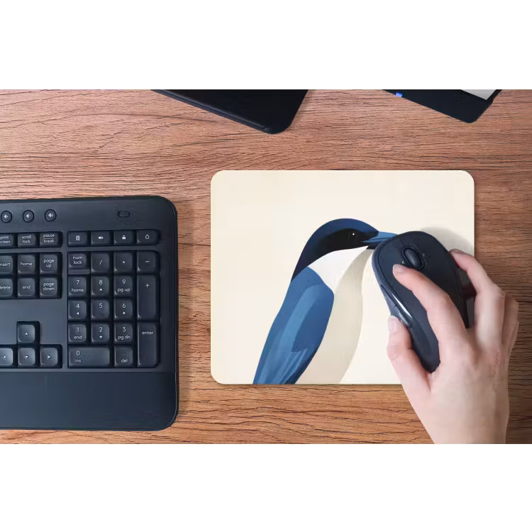 Illustratie - Blauw - Vogel muismat rubber klein -toetsenbord