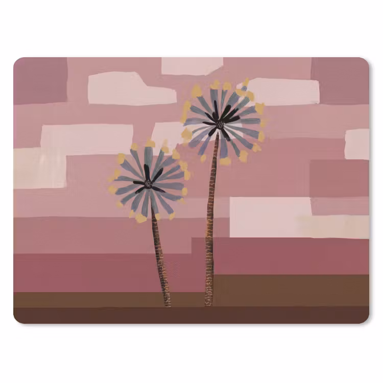 Illustratie - Bloemen - Vlakken - Abstract muismat rubber klein -3d