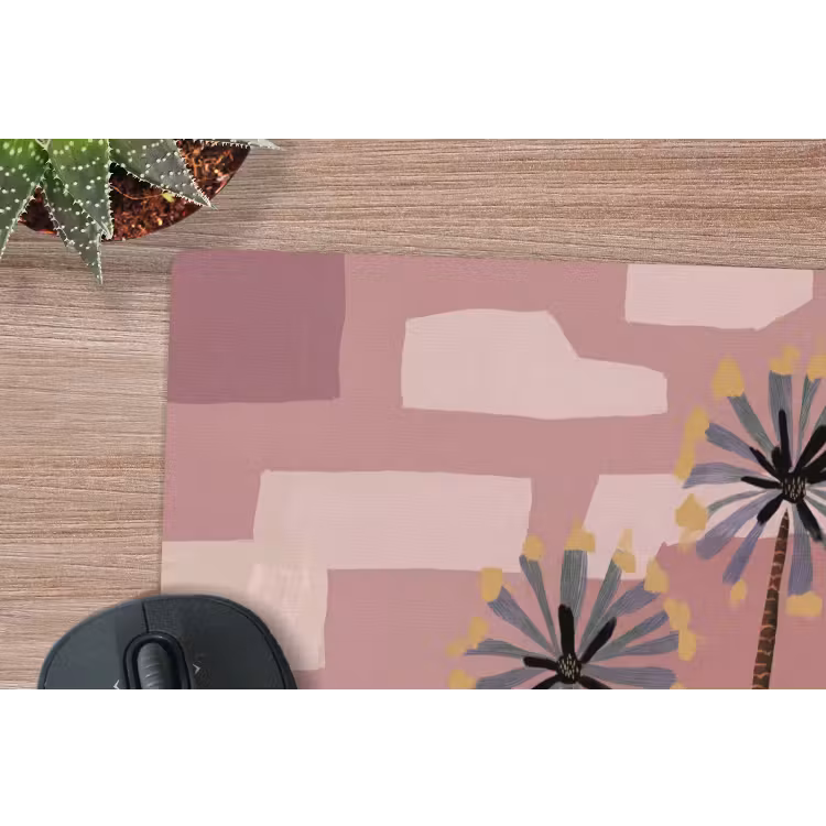 Illustratie - Bloemen - Vlakken - Abstract muismat rubber klein -closeup