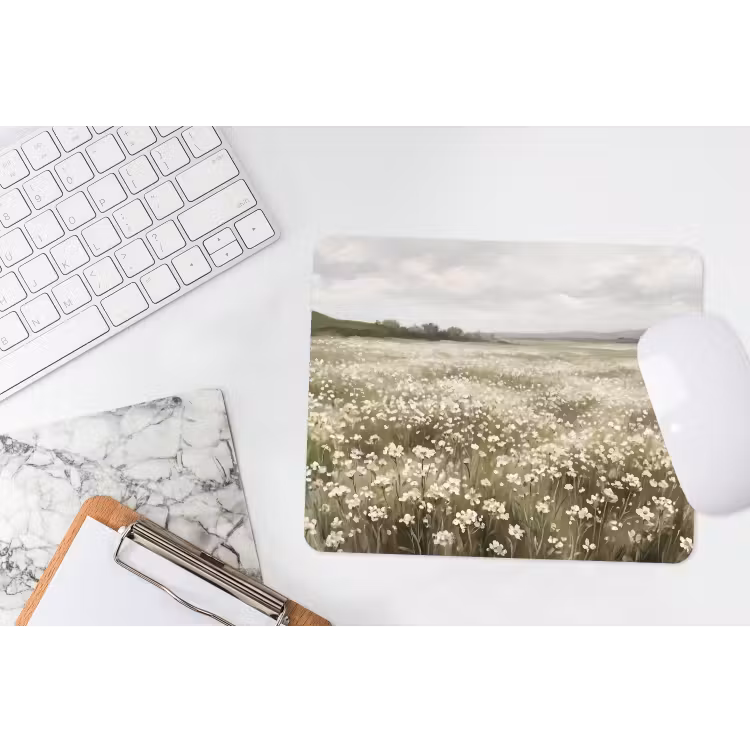 Illustratie - Landschap - Wit muismat rubber klein -witbureau