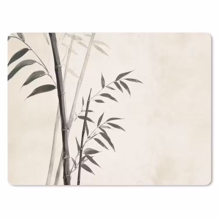 Japandi - Bamboe - Beige muismat rubber klein -3d