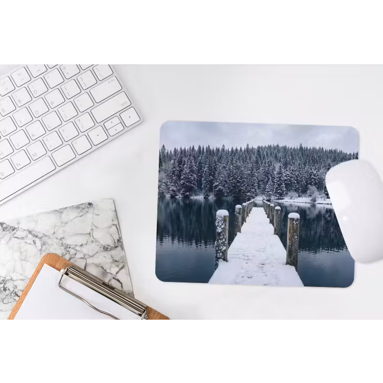 Steiger - Meer - Sneeuw - Bergen - Rustgevend muismat rubber klein -witbureau