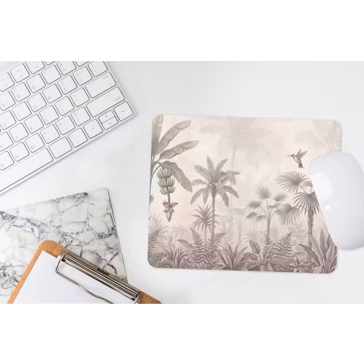 Jungle - Banenboom - Kolibrie - Beige muismat rubber klein -witbureau
