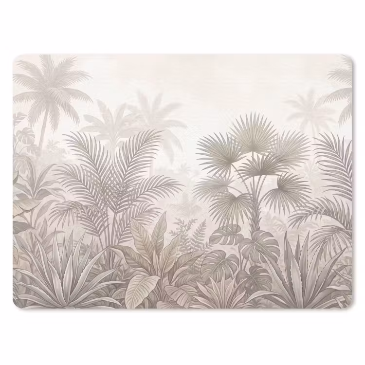 Jungle - Tropisch - Natuur -Vintage - Beige muismat rubber klein -3d