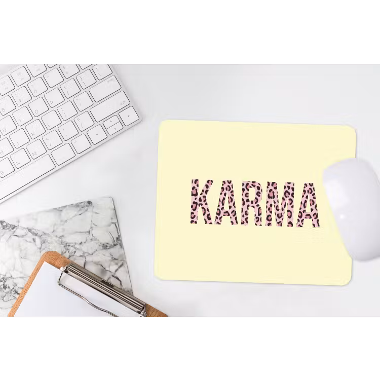 Karma - Luipaardprint - Geel muismat rubber klein -witbureau
