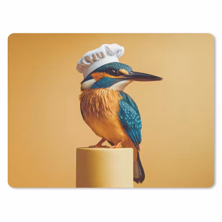 Ijsvogel - Pilaar - Koksmuts - Vogel muismat rubber klein -3d