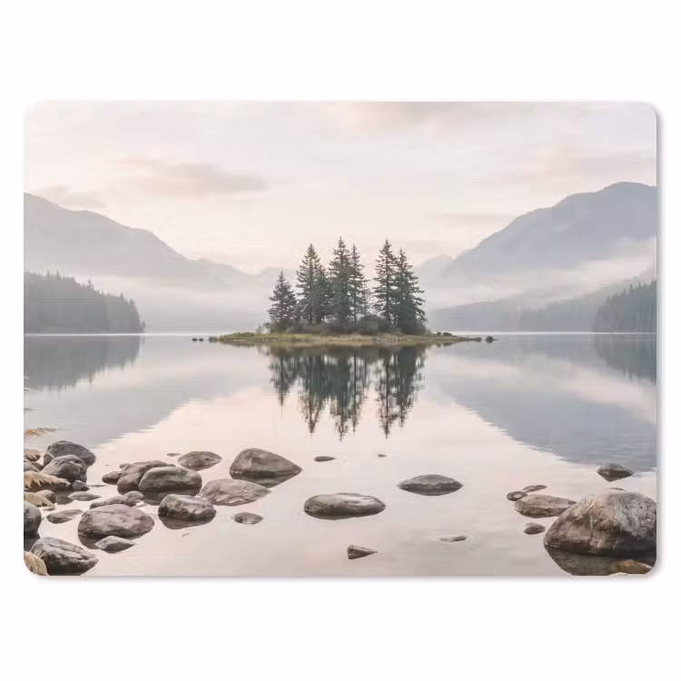 Meer - Bergen - Landschap - Groen muismat rubber klein -3d