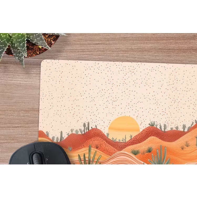 Landschap - Heuvels - Zonsondergang muismat rubber klein -closeup