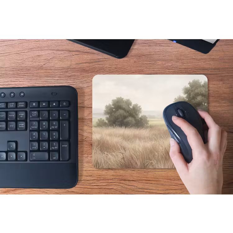 Landschap - Minimalistisch - Beige muismat rubber klein -toetsenbord