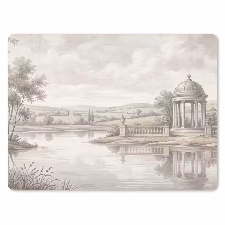 Landschap - Water - Natuur - Sepia muismat rubber klein -3d