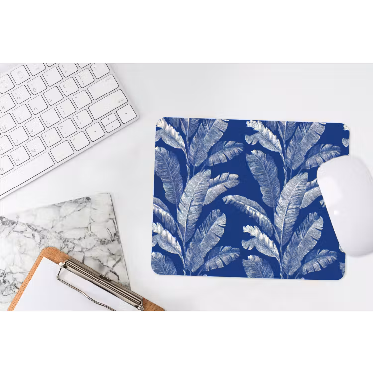 Blad - Palm - Blauw muismat rubber klein 262 -witbureau