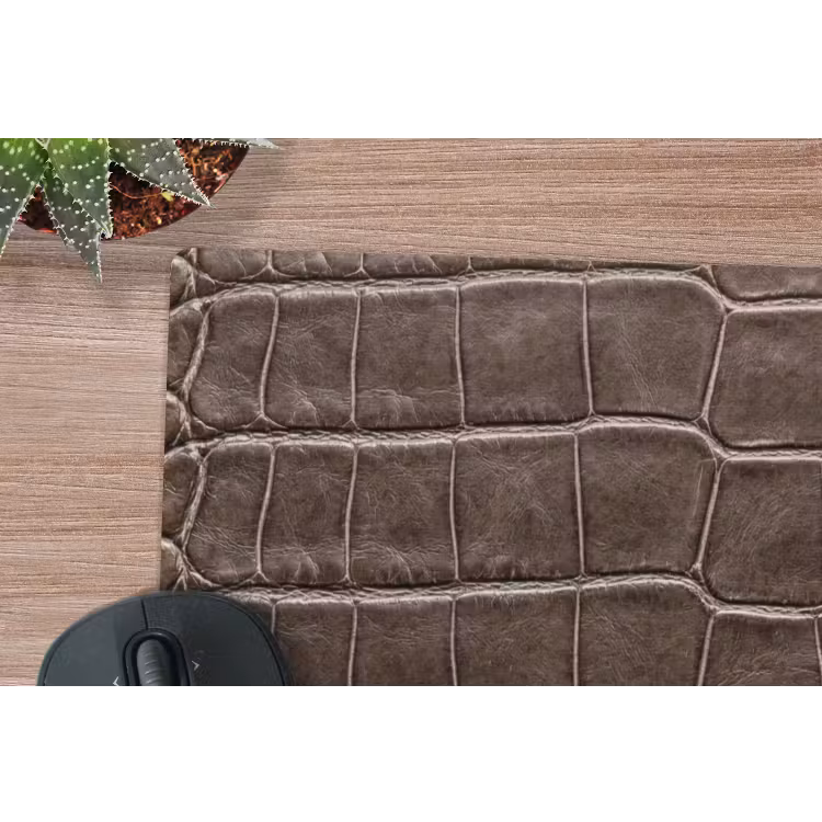 Leer - Krokodil - Mat muismat rubber klein -closeup